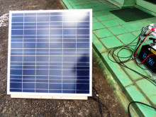 太陽光ソーラーパネル蓄電システム　チャージテスト