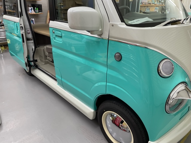 愛知県岡崎市 T・E様 アーリーComfy-Ⅱのエアロパーツの組付け完了です!