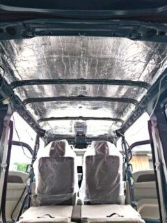 大阪府 アサヒ自動車様 軽キャンピングカーComfy-Ⅲの天井断熱&防音処理が完了しました!